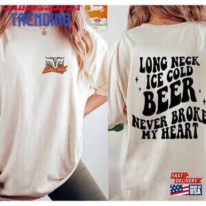 Luke Combs Beer Never Broke My Heart Shirt Western Rodeo Tee Tour Tshirt 2 Sided